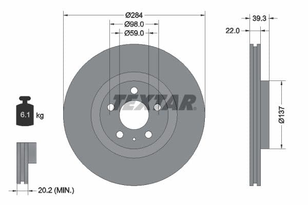 Disc frana TEXTAR PRO 92083203