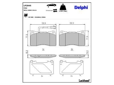 set placute frana,frana disc DELPHI LP2045