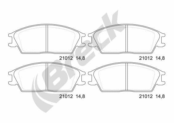 set placute frana,frana disc BRECK 21012 00 701 00