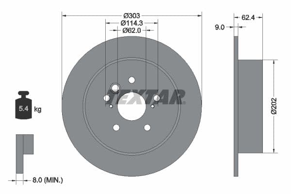 Disc frana TEXTAR PRO 92144103