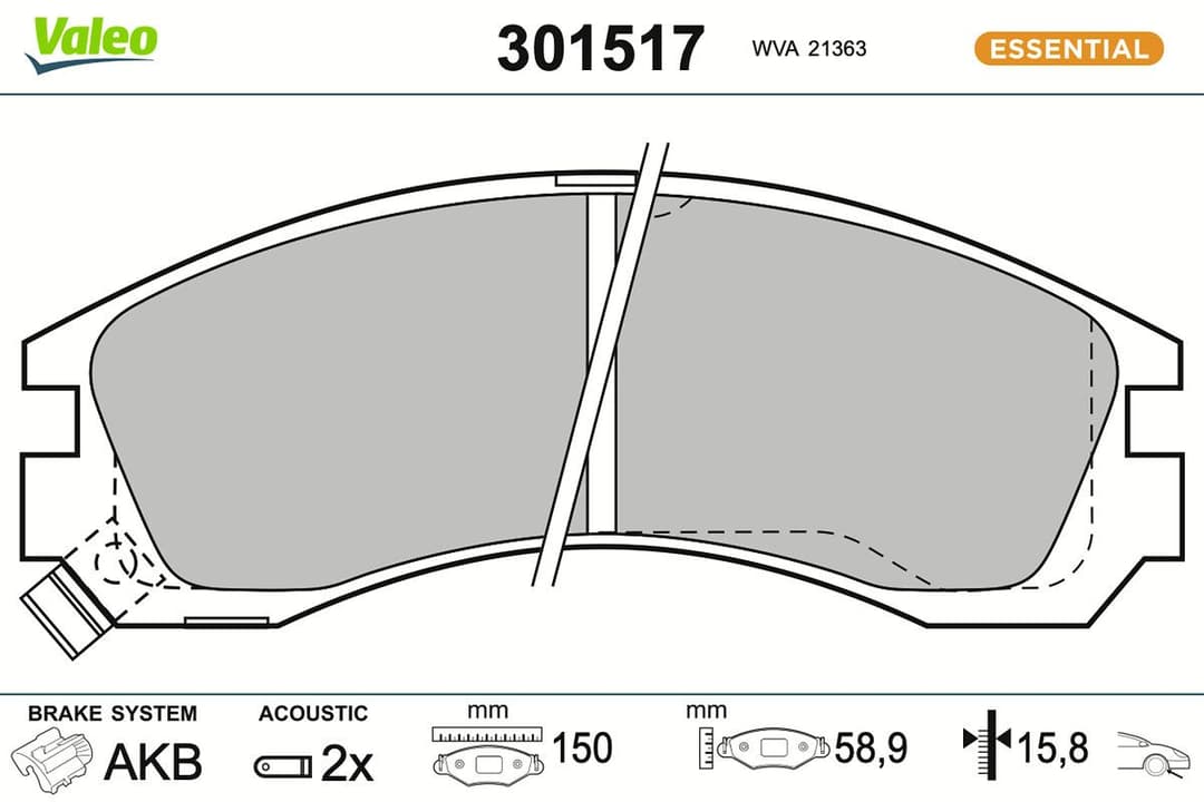 set placute frana,frana disc VALEO ESSENTIAL 301517
