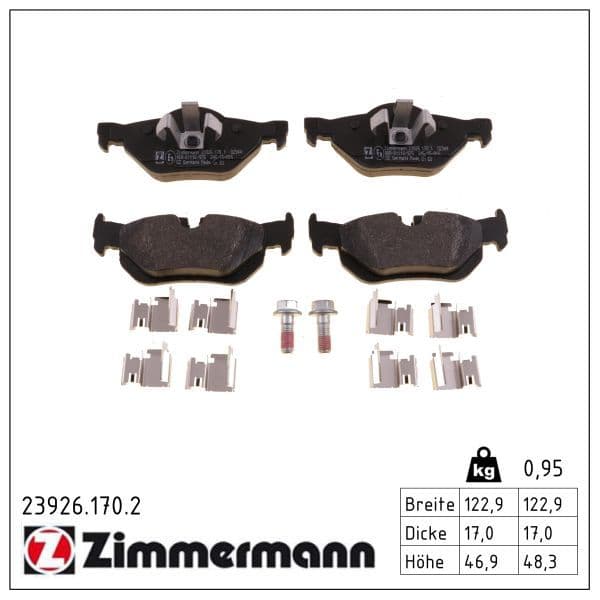 set placute frana,frana disc ZIMMERMANN 23926.170.2