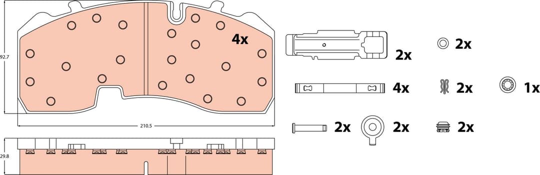 set placute frana,frana disc TRW GDB5092
