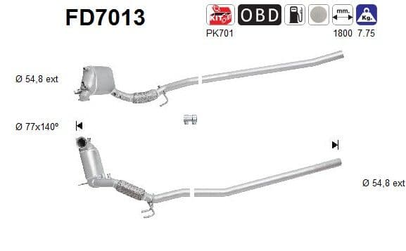 Filtru funingine/particule, sist.de esapament AS FD7013