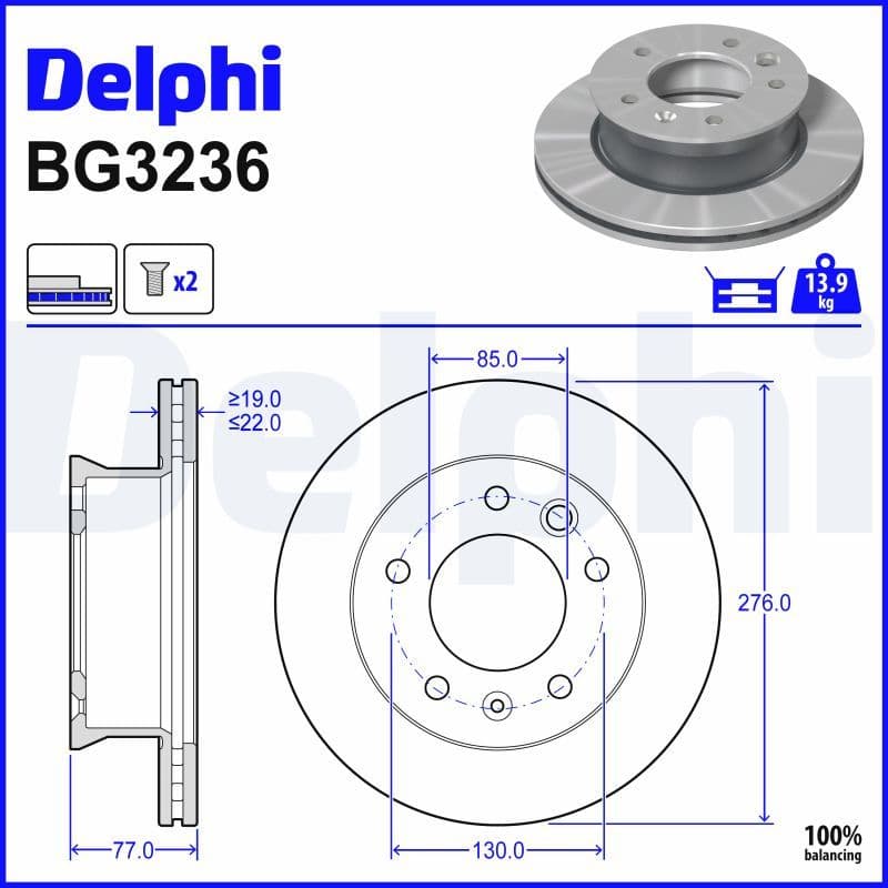 Disc frana DELPHI BG3236