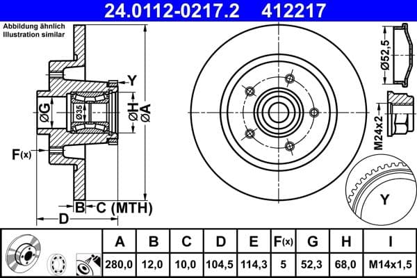 Disc frana ATE 24.0112-0217.2