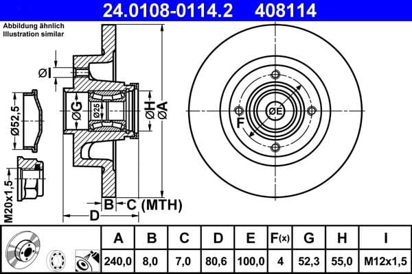 Disc frana ATE 24.0108-0114.2