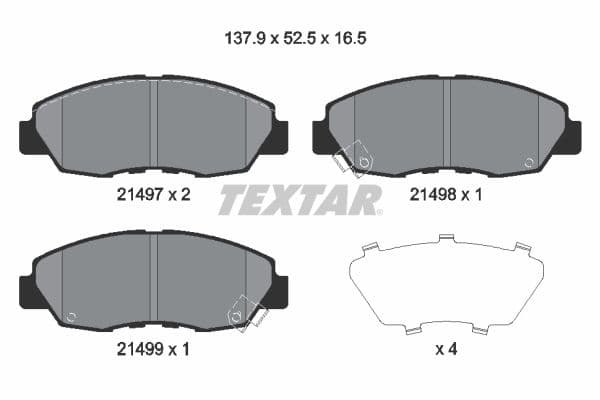 set placute frana,frana disc TEXTAR 2149704