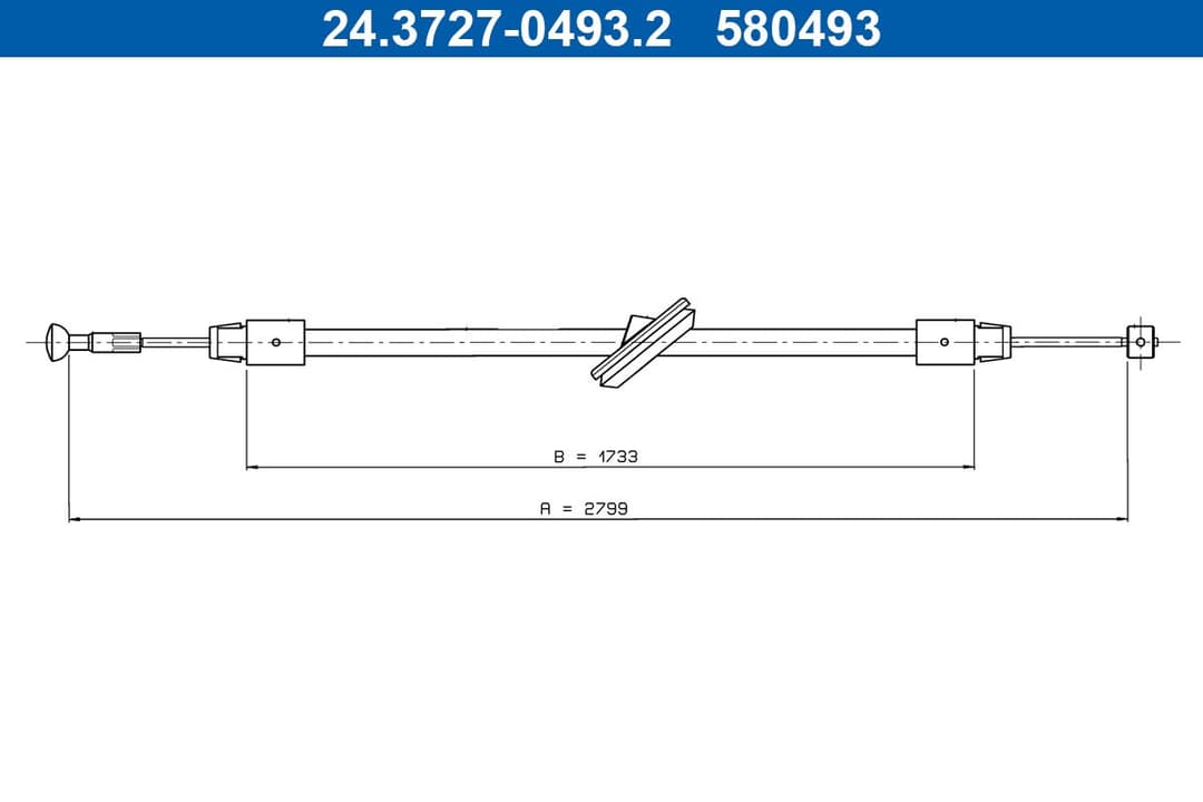Cablu, frana de parcare ATE 24.3727-0493.2