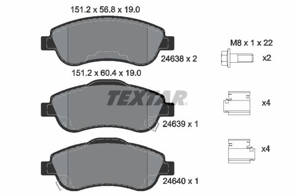set placute frana,frana disc TEXTAR Q+ 2463801