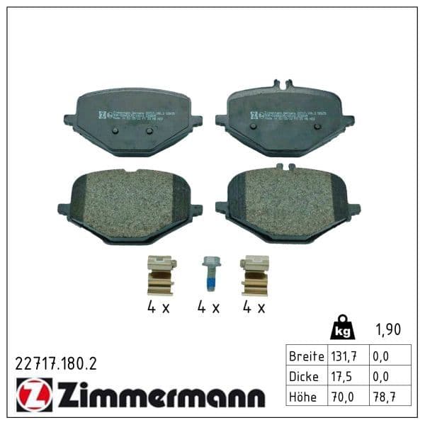 set placute frana,frana disc ZIMMERMANN 22717.180.2