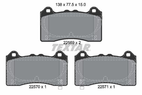 set placute frana,frana disc TEXTAR 2256901