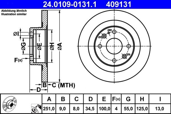 Disc frana ATE 24.0109-0131.1