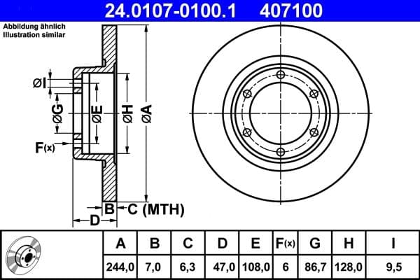 Disc frana ATE 24.0107-0100.1
