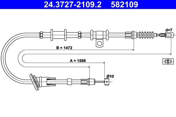 Cablu, frana de parcare ATE 24.3727-2109.2
