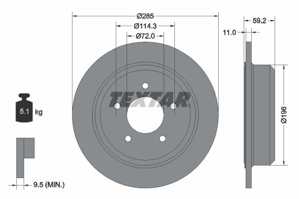 Disc frana TEXTAR 92169403
