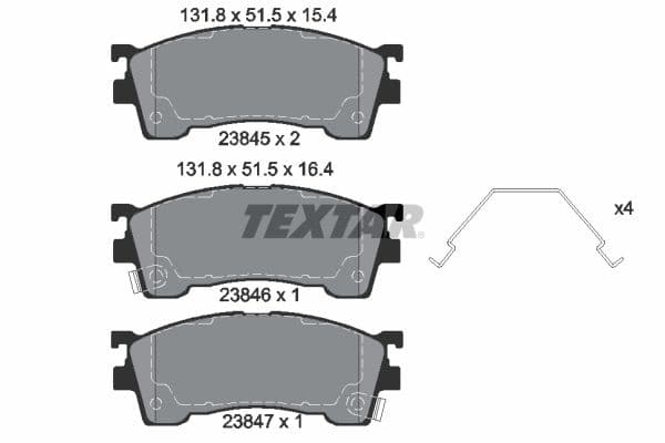 set placute frana,frana disc TEXTAR Q+ 2384504