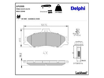 set placute frana,frana disc DELPHI LP1555