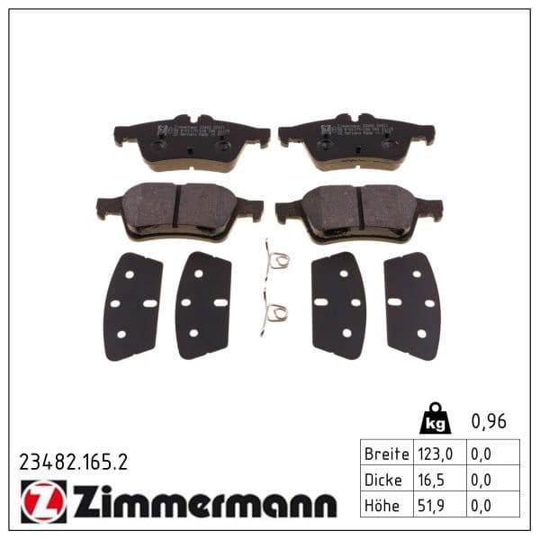 set placute frana,frana disc ZIMMERMANN 23482.165.2