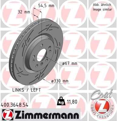 Disc frana ZIMMERMANN BLACK Z 400.3648.54