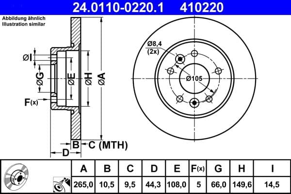 Disc frana ATE 24.0110-0220.1