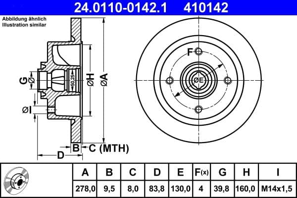 Disc frana ATE 24.0110-0142.1