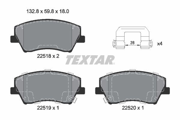 set placute frana,frana disc TEXTAR Q+ 2251801