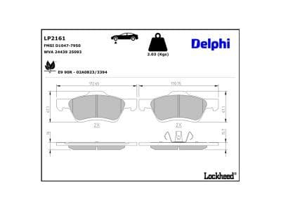 set placute frana,frana disc DELPHI LP2161