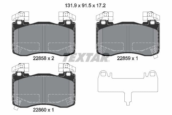 set placute frana,frana disc TEXTAR 2285801