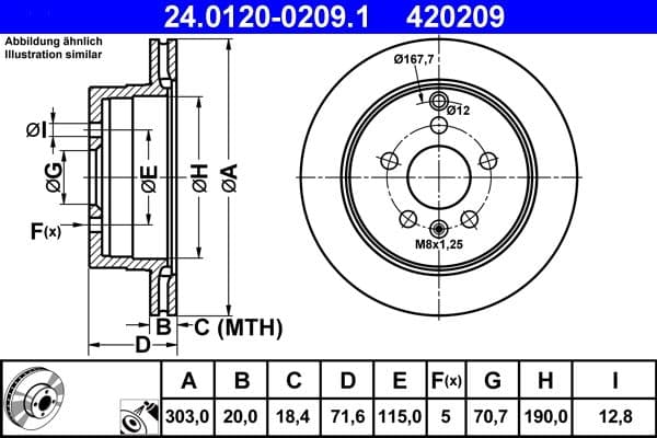 Disc frana ATE 24.0120-0209.1