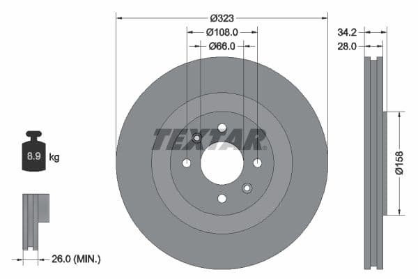 Disc frana TEXTAR PRO 92267103