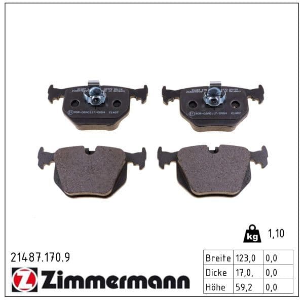 set placute frana,frana disc ZIMMERMANN pb:z 21487.170.9