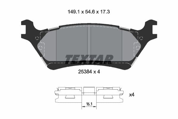set placute frana,frana disc TEXTAR 2538401