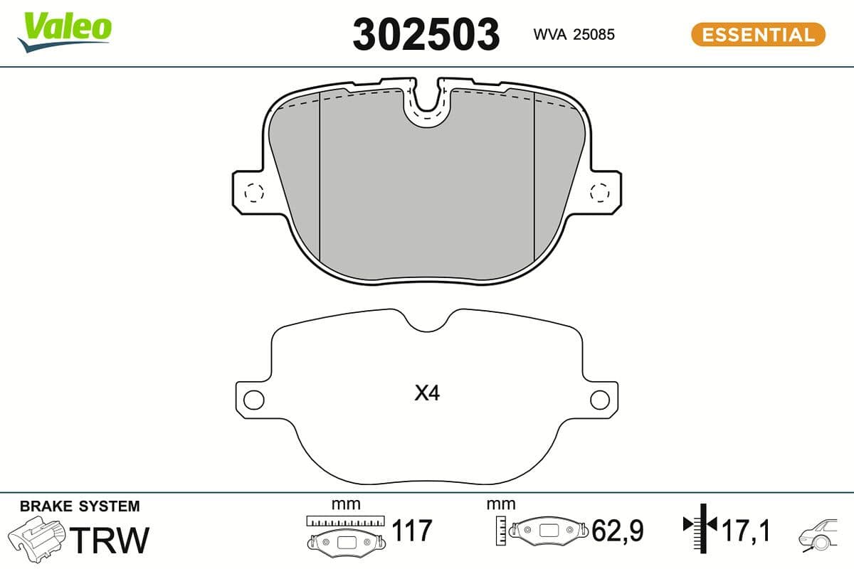 set placute frana,frana disc VALEO 302503