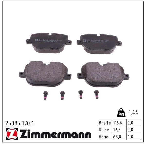set placute frana,frana disc ZIMMERMANN 25085.170.1