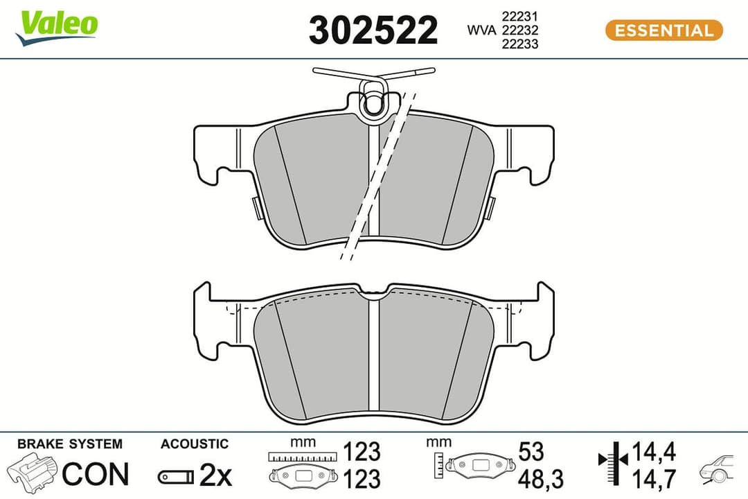 set placute frana,frana disc VALEO 302522