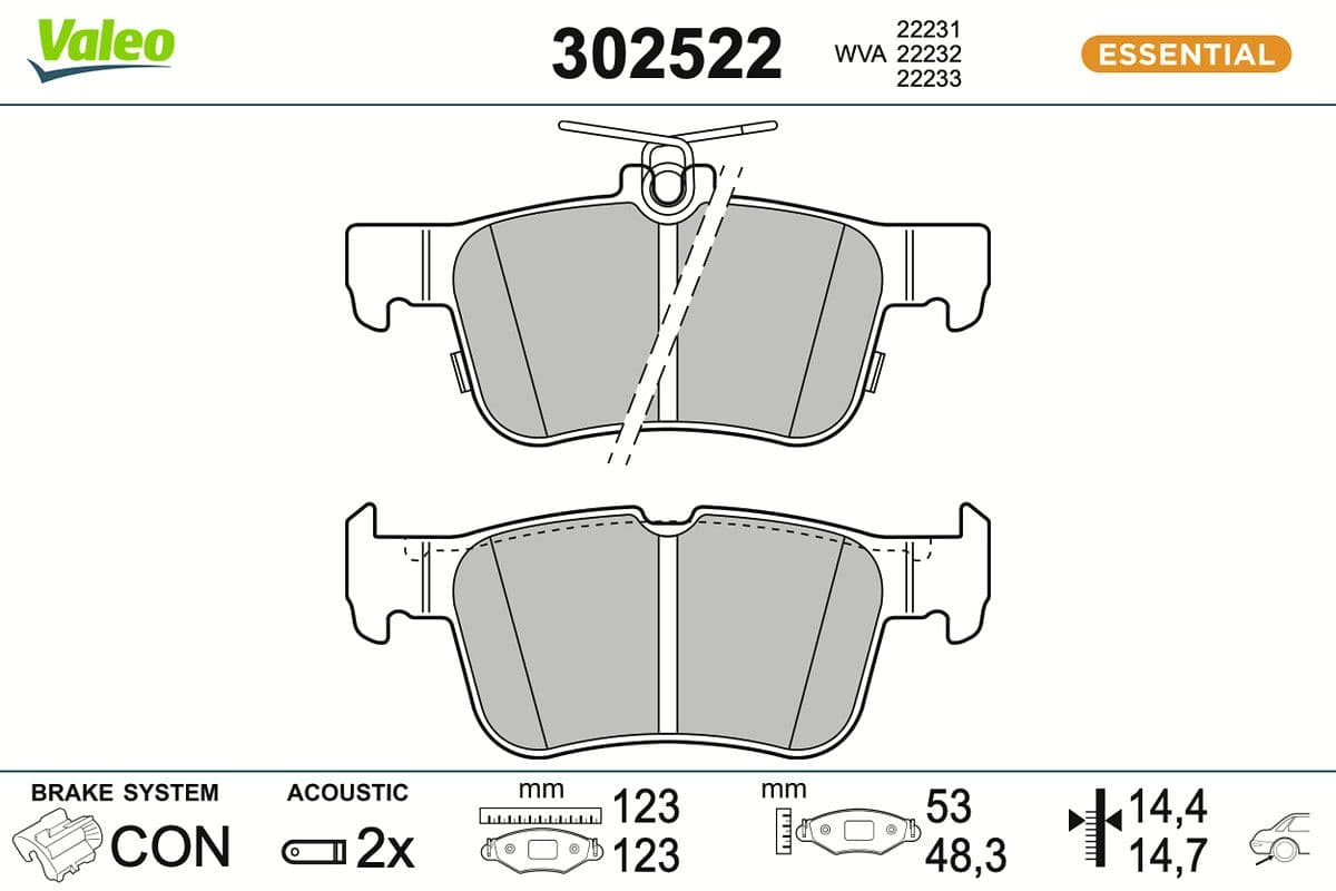 set placute frana,frana disc VALEO 302522