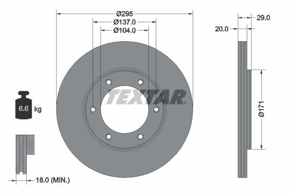 Disc frana TEXTAR 92035600