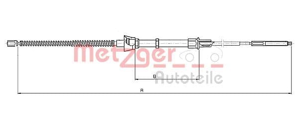 Cablu, frana de parcare METZGER 10.7134
