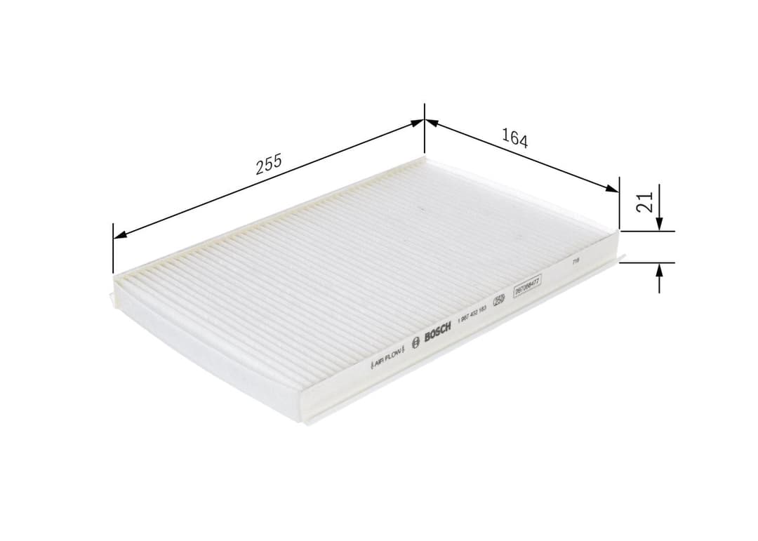 Filtru, aer habitaclu BOSCH 1 987 432 183