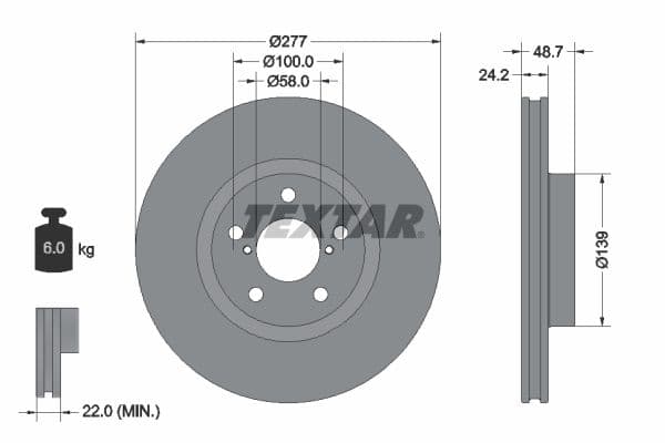 Disc frana TEXTAR PRO 92315403