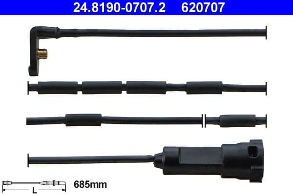 senzor de avertizare,uzura placute de frana ATE 24.8190-0707.2