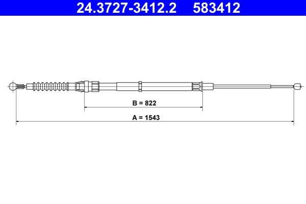 Cablu, frana de parcare ATE 24.3727-3412.2