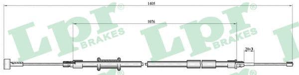 Cablu, frana de parcare LPR C1008B