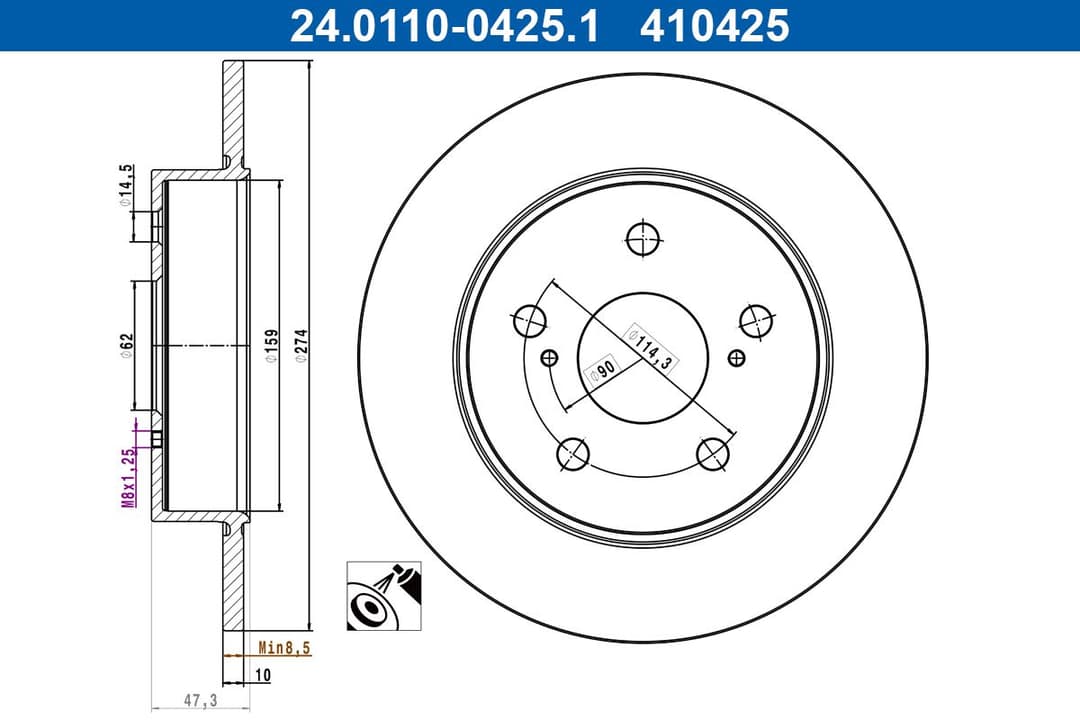 Disc frana ATE 24.0110-0425.1