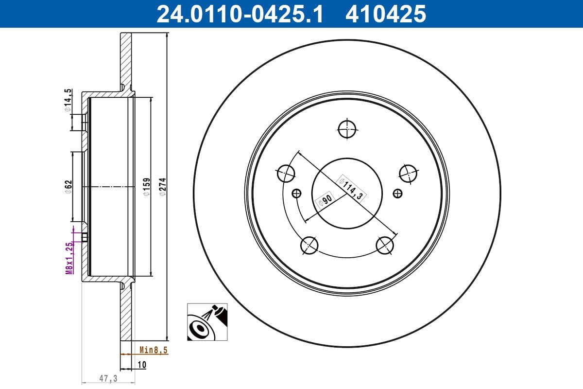 Disc frana ATE 24.0110-0425.1