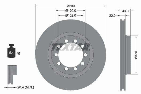 Disc frana TEXTAR 93117400