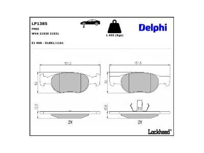 set placute frana,frana disc DELPHI LP1385