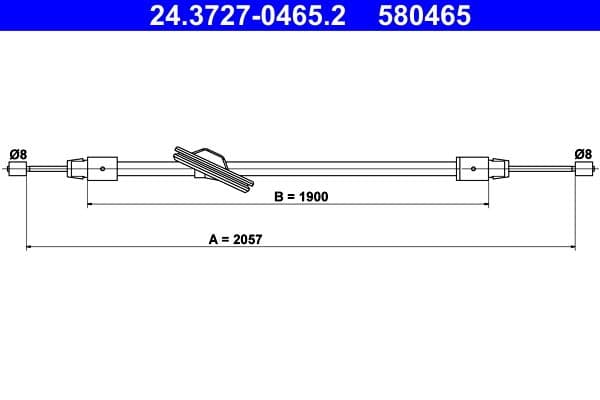 Cablu, frana de parcare ATE 24.3727-0465.2