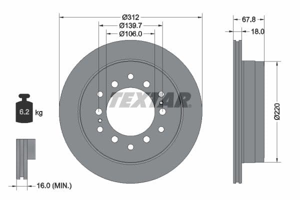 Disc frana TEXTAR PRO 92170103